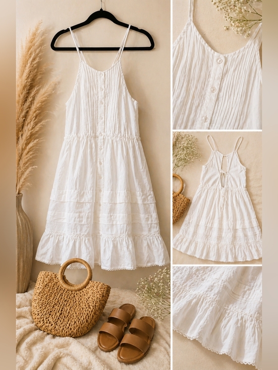 Free People Dresses & Skirts - Free People White Boho Sundress NWT XS Flowy Summer Dress